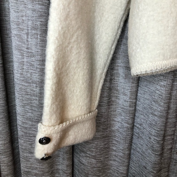 Vintage Tally Ho Cream Wool Floral Engraved Button Front Jacket Size 12 - Picture 12 of 15